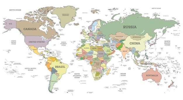 世界地图插画元素