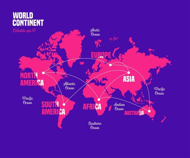 世界地图插画元素