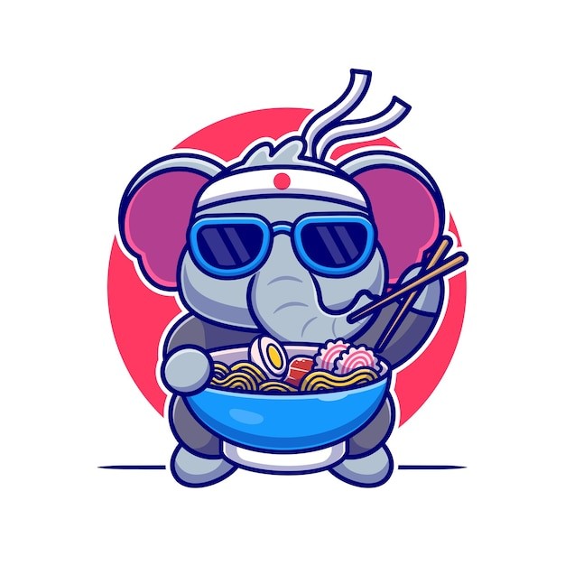 可爱的卡通大象插画