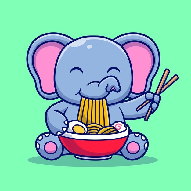 可爱的卡通大象插画