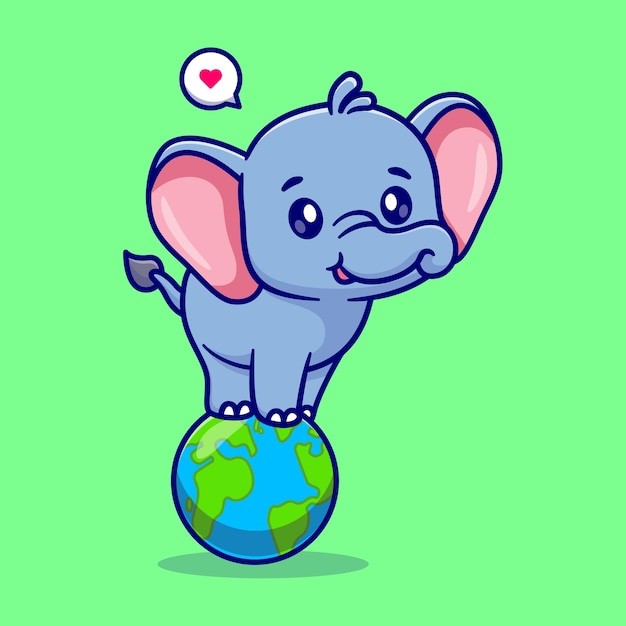 可爱的卡通大象插画