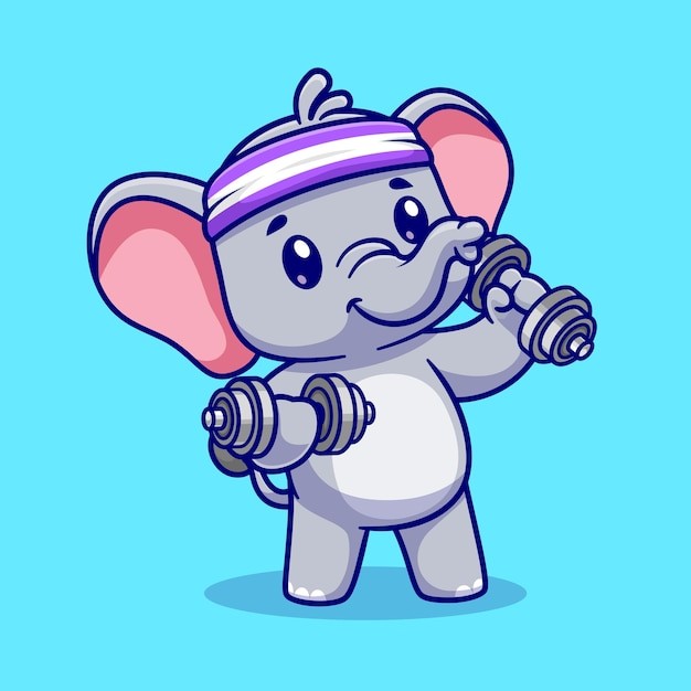 可爱的卡通大象插画