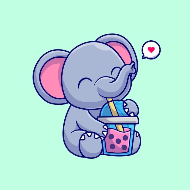 可爱的卡通大象插画