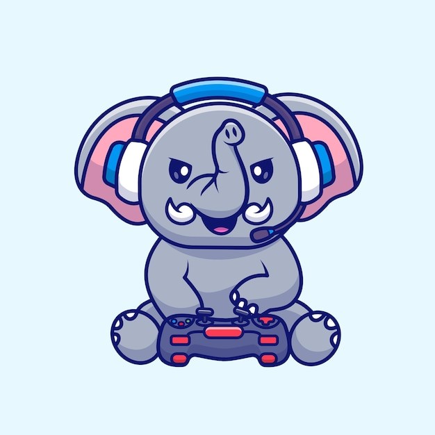 可爱的卡通大象插画