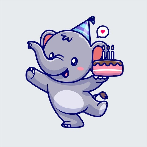 可爱的卡通大象插画