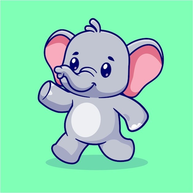 可爱的卡通大象插画