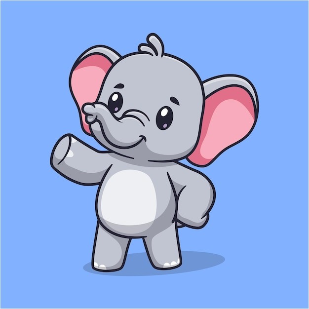 可爱的卡通大象插画