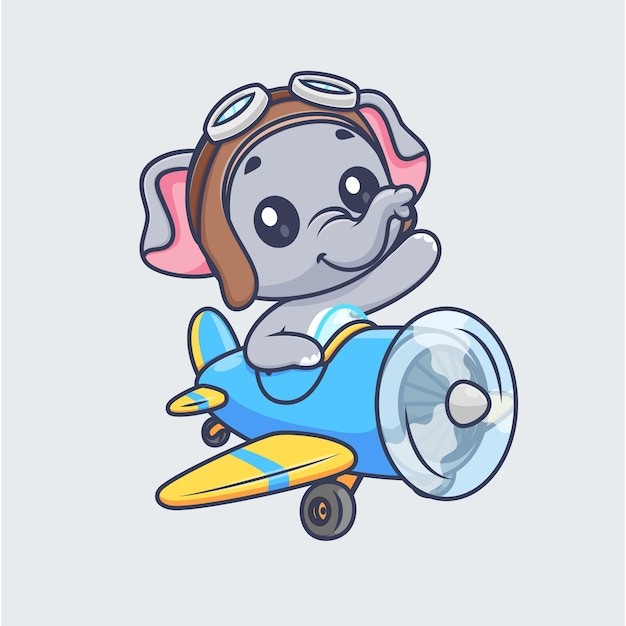 可爱的卡通大象插画