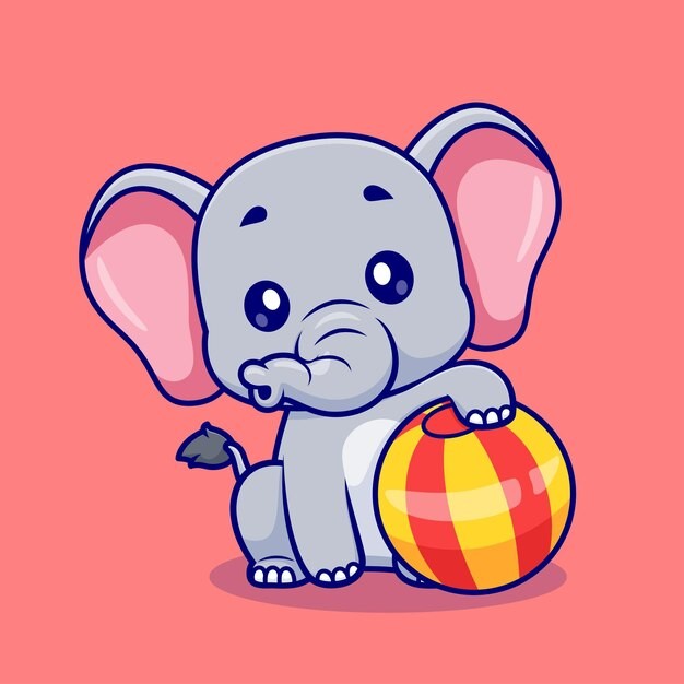 可爱的卡通大象插画