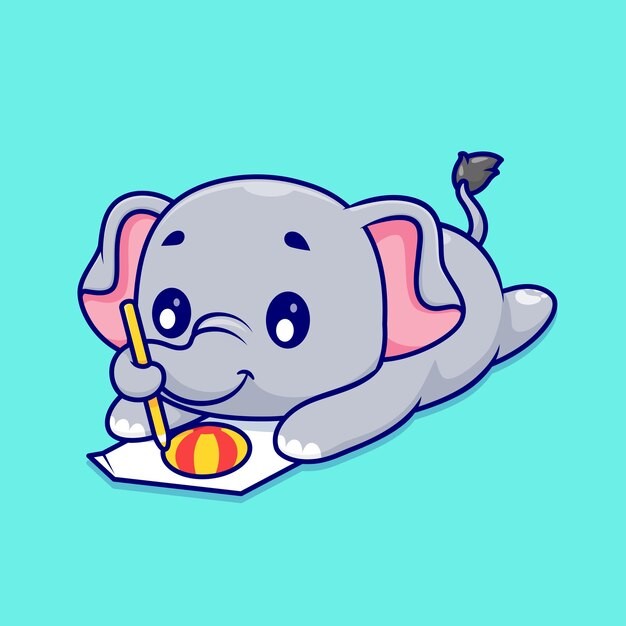 可爱的卡通大象插画