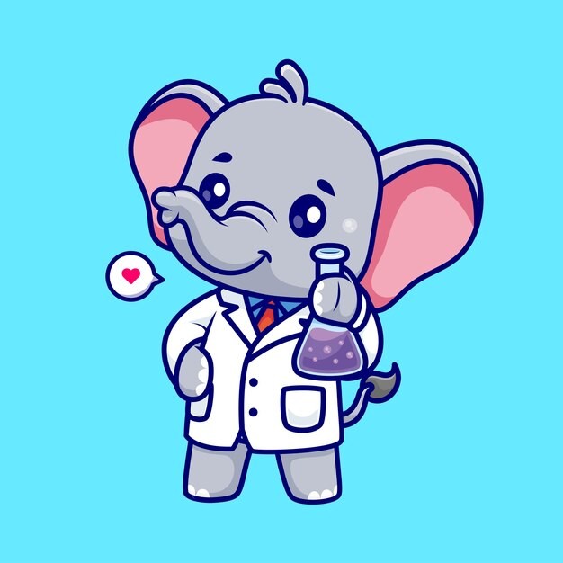 可爱的卡通大象插画