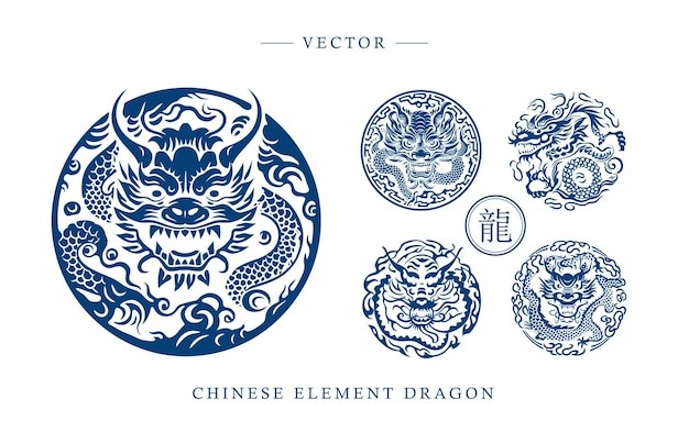 中国龙花纹图案