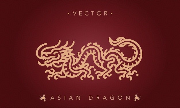 中国龙插画图案