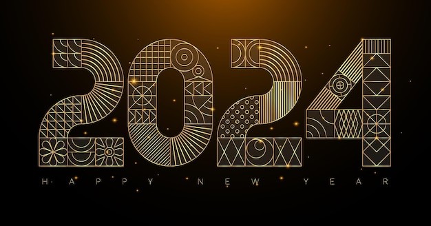 花纹花朵2024年数字字体元素