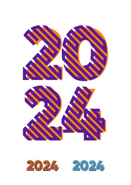 花纹花朵2024年数字字体元素