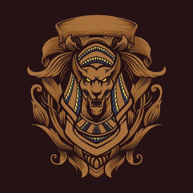 阿努比斯狗头人插画