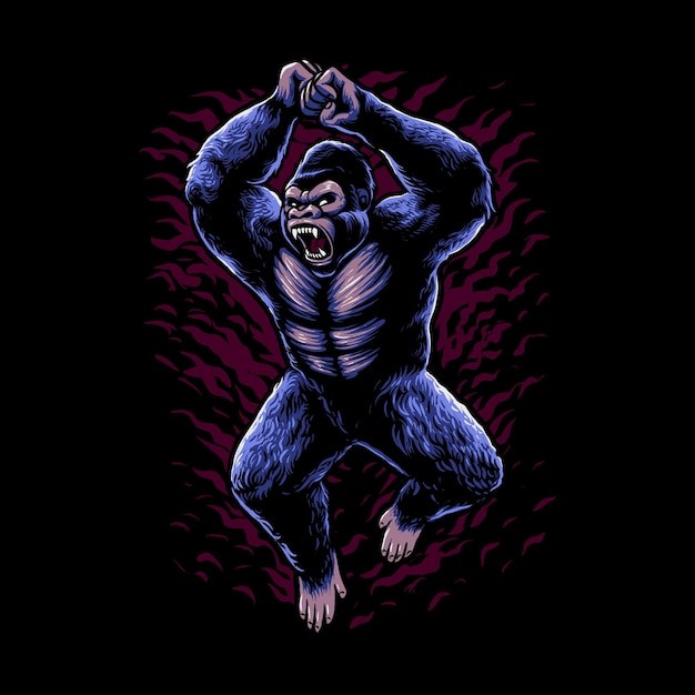 战斗大猩猩插画