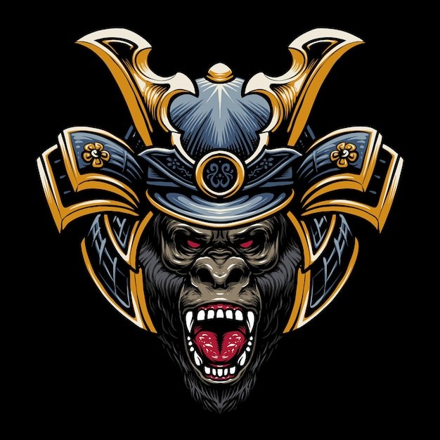 日本武士大猩猩插画