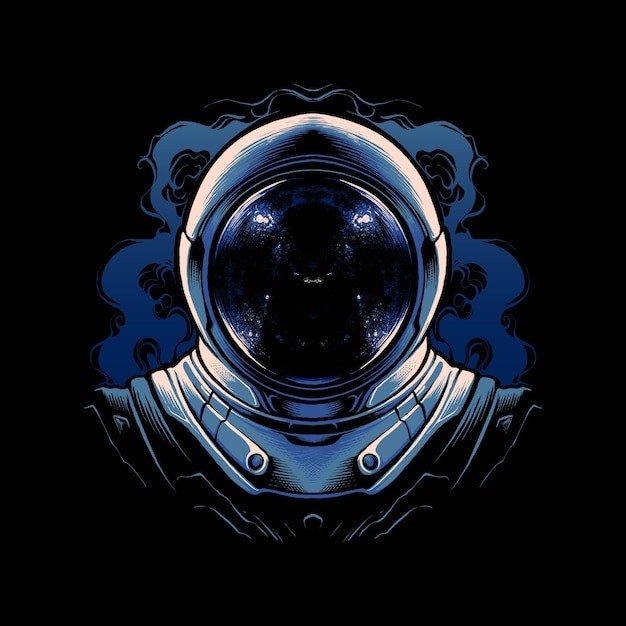 宇航员头盔插画