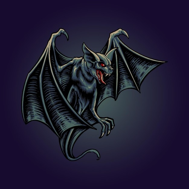 飞行的蝙蝠插画