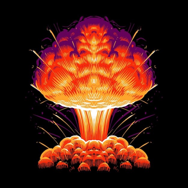 卡通爆炸炸弹插画
