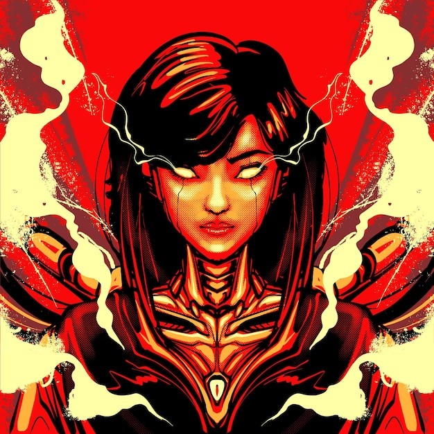 机器人女孩插画