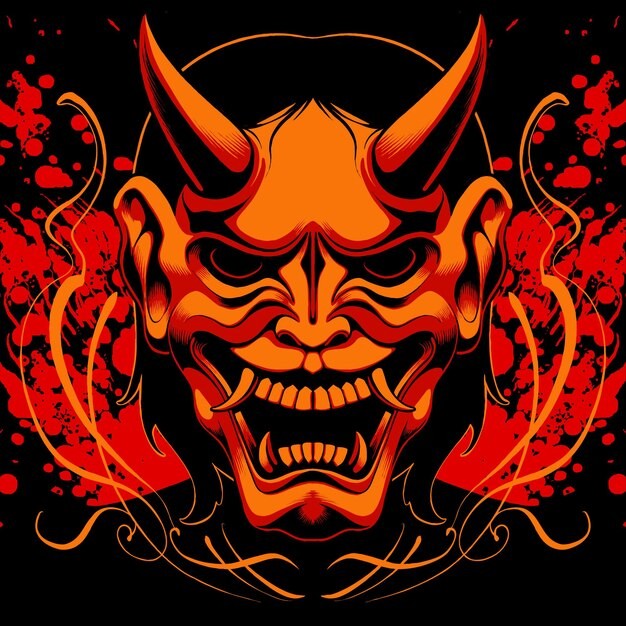 鬼面具日本插画