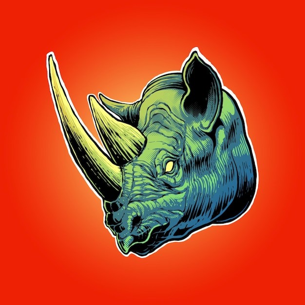 犀牛插画