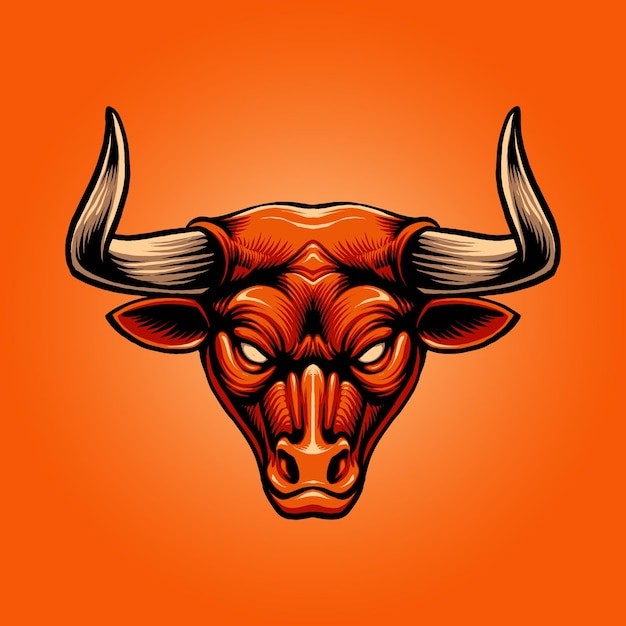 红牛头插画