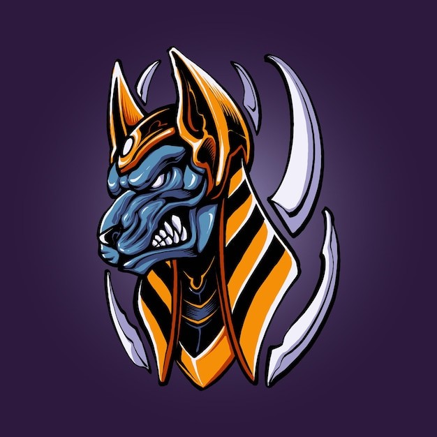 愤怒的阿努比斯插画