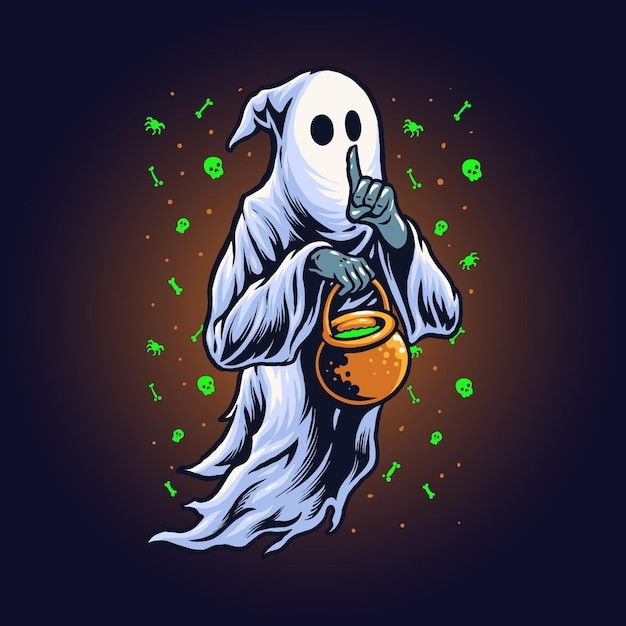 万圣节幽灵插画