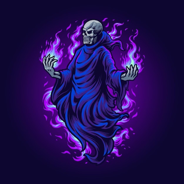 万圣节死神插画