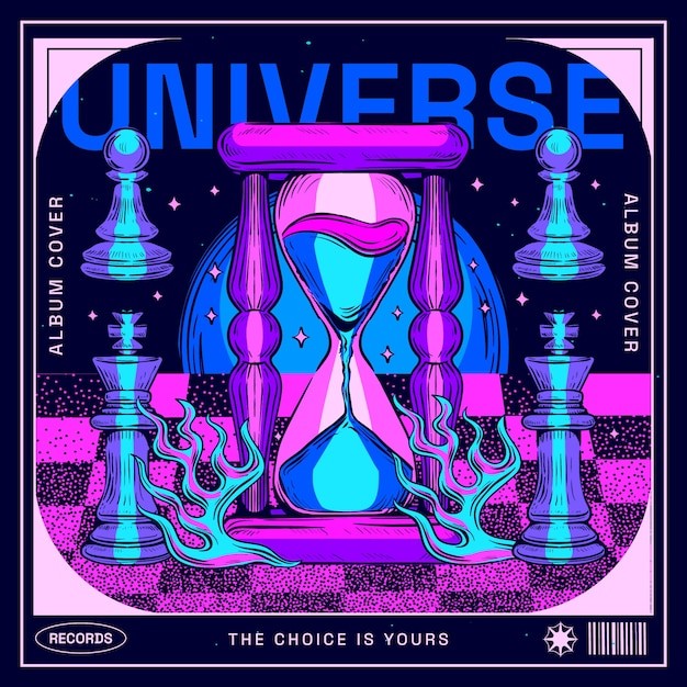 音乐专辑神秘风格插画封面模板