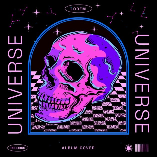 音乐专辑神秘风格插画封面模板