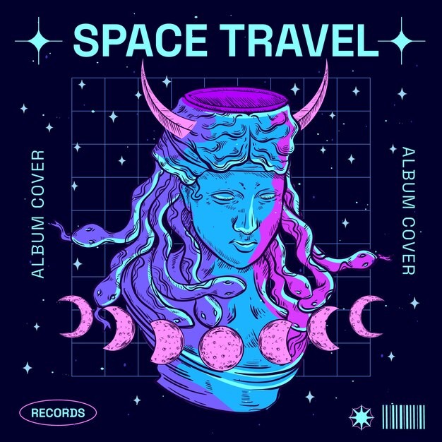 音乐专辑神秘风格插画封面模板