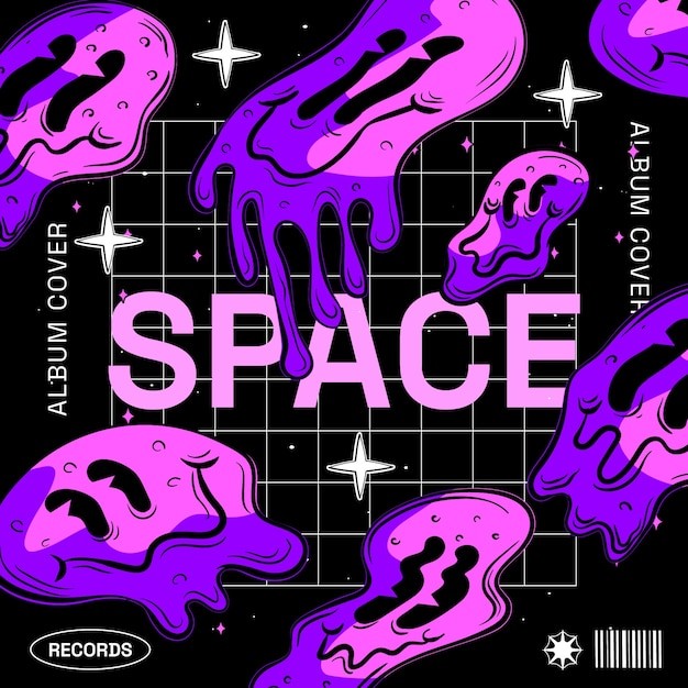 音乐专辑神秘风格插画封面模板