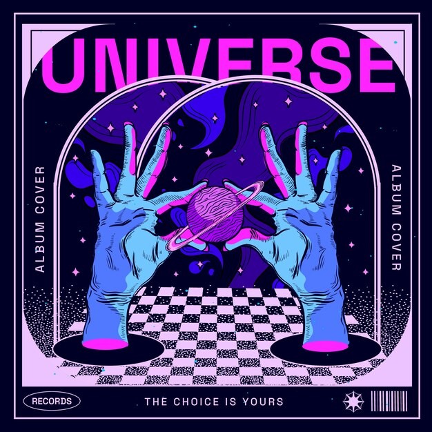 音乐专辑神秘风格插画封面模板