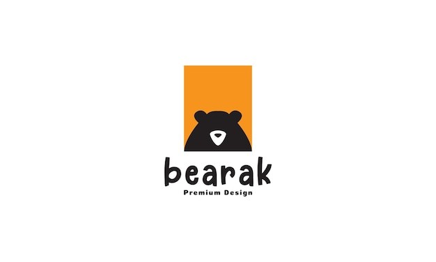 熊橙色简约标志logo