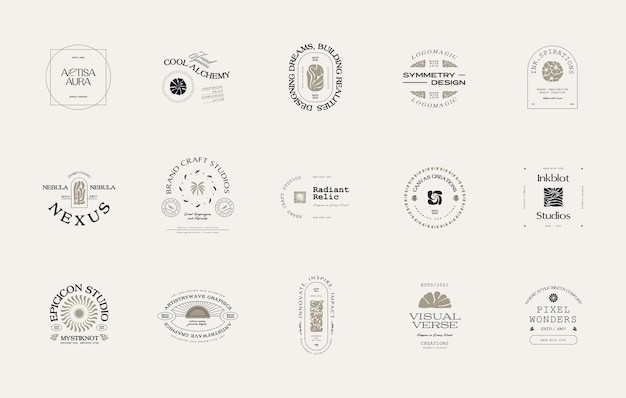 复古花卉标志logo