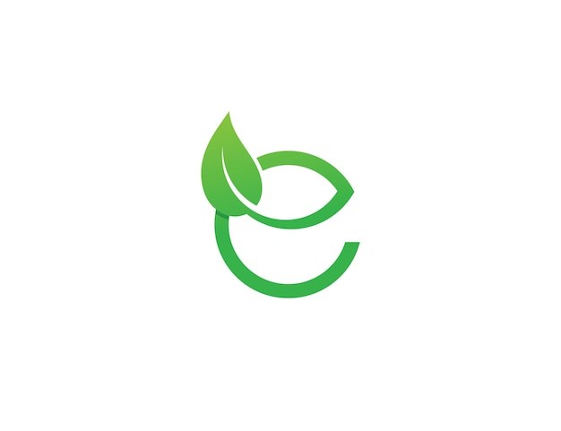 字母e绿色植物标志logo