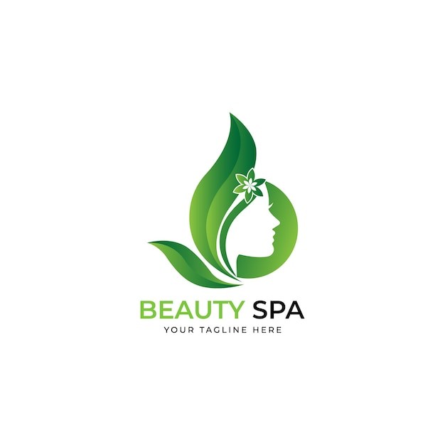 美容spa女人侧脸女性标志logo