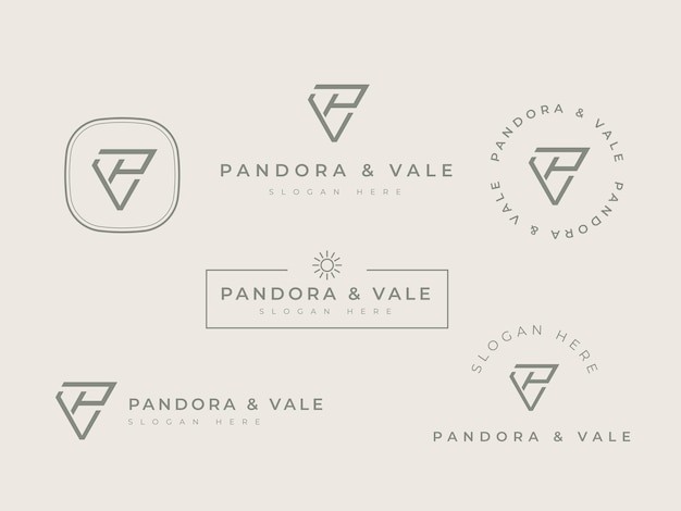 字母pv美容化妆品标志logo