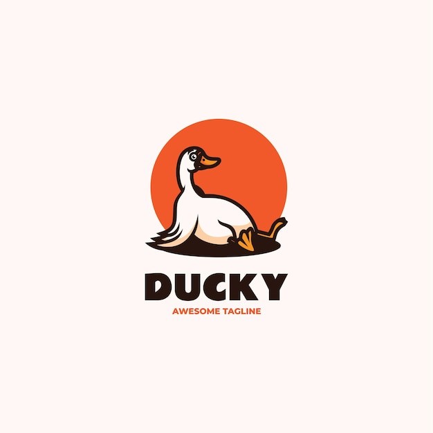 鸭子卡通吉祥物标志logo