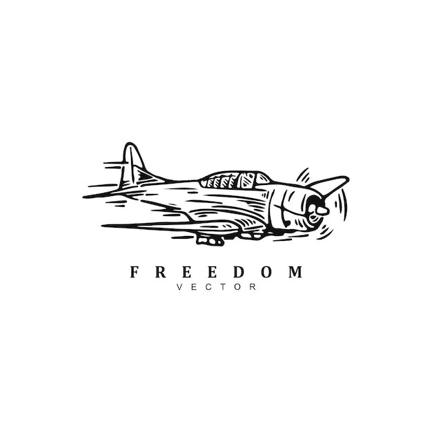 复古飞机标志logo