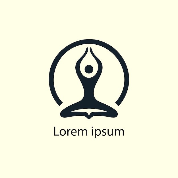 人物冥想瑜伽标志logo