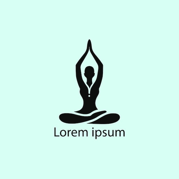 人物冥想瑜伽标志logo