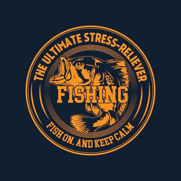 钓鱼T恤图案标志logo