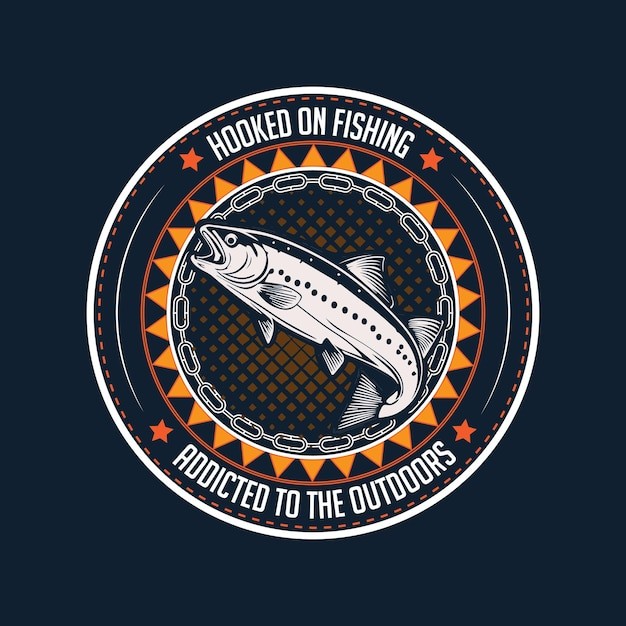 钓鱼T恤图案标志logo