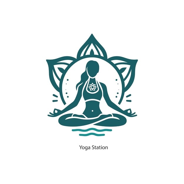 人物冥想瑜伽标志logo