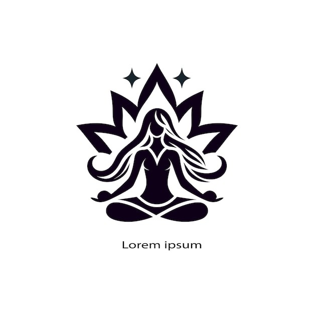 人物冥想瑜伽标志logo